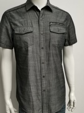 Camicia casual da uomo in tessuto fiammato di cotone