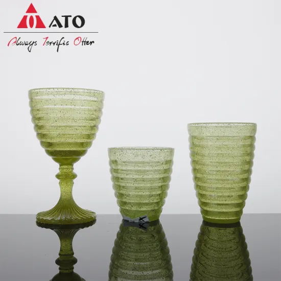 Colored Thick Embossed Goblet Multi-color Glass Goblet