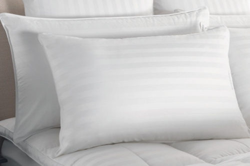 Double Stitches White Strip Cotton Pillow