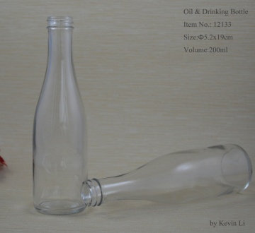 Antique Flask Clear Glass Mineral Bottle