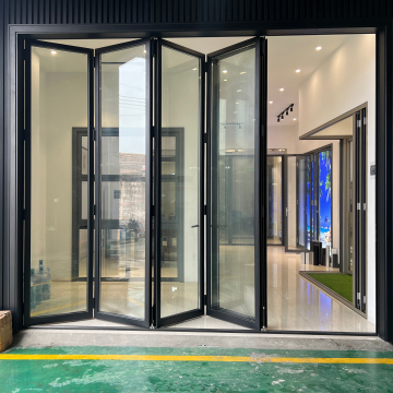 Customized Broken Bridge Aluminum Bifolding Interior Double Glass Doors
