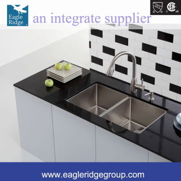 32 Inch Undermount 50/50 Deep Double Bowl 16 Gauge Stainless Steel Modern Kitchen Sink