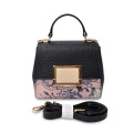 Floral Glossy Retro Vintage Rectangle Top Handle Bag