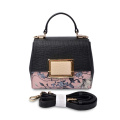 Floral Glossy Retro Vintage Rechteck Top Griff Tasche