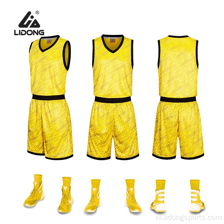 Nieuwe stijl basketbal jersey camouflage basketbalvest set