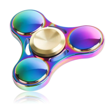 Hot sale EDC metal hand fidget spinner rainbow fidget finger spinner tri fidget spinner