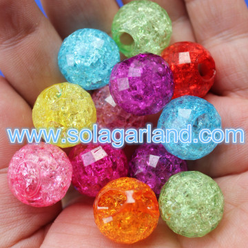 17MM Acrylic Crystal Crack Round Beads Pendants 5MM Large Hole Beads Pendants