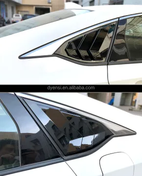 Gloss Black Side Window Shield Vent Cover Trim Quarter Window Scoop Louver Shutter For Honda Accord 2018-2021