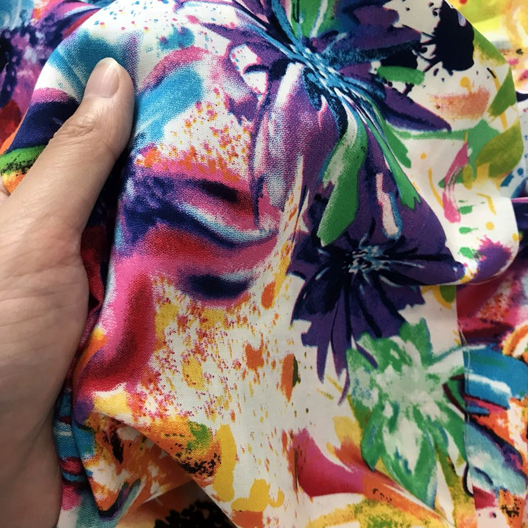 abstract  semi digital print fabric