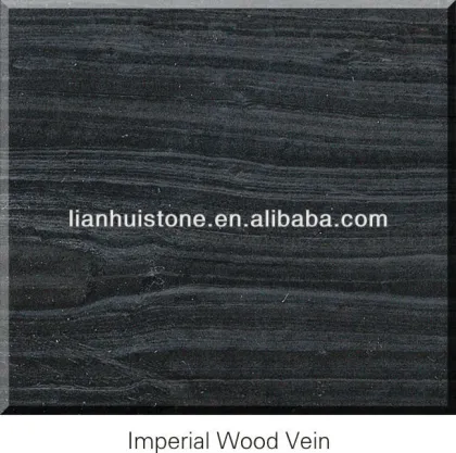 Chinese polished Imperial Wood Vein black marble