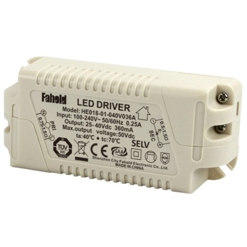 Controlador LED 600mA 18W 100-240V AC 50 / 60Hz