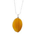 Natural Gemstone Agate Necklace with Silver Chain