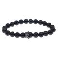 Amistad pulsera de corona de ágata negra para hombres y mujeres moda