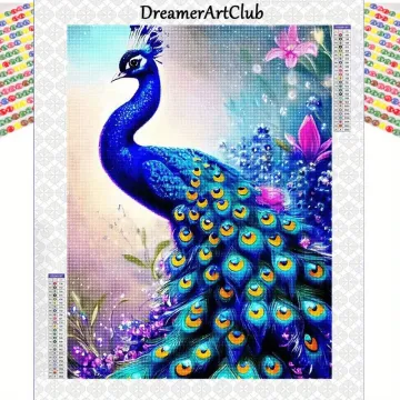 5D DIY Diamond Painting Kit: Peacock Design for Home Decoration