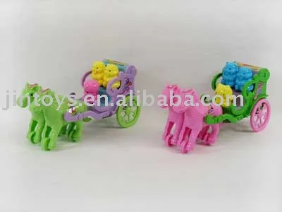 Plastic Toy,Pull Line Carriage with 2 Different Color
