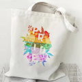 Love is Love Print Rainbow Canvas Tote Bag