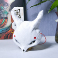 Máscara de cosplay tradicional chinesa de raposa branca de pelúcia