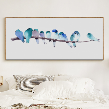 Elegant Poetry Birds on Tree Animal Modern Watercolor Art Canvas Painting Art Print Poster Wall Painting Bedroom Home Decoration