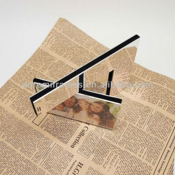 shiny/brushed silver double metal photo frame