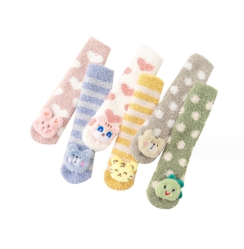 Coral Velvet Baby Walking Socks: Warm, Non-Slip, and Adorable for Autumn & Winter