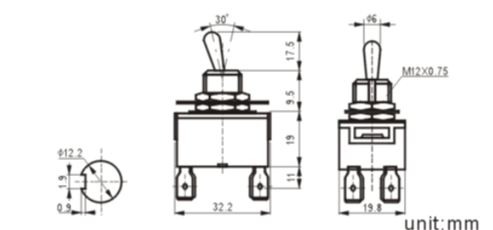 KN3(C)-201AP-1 toggle switch