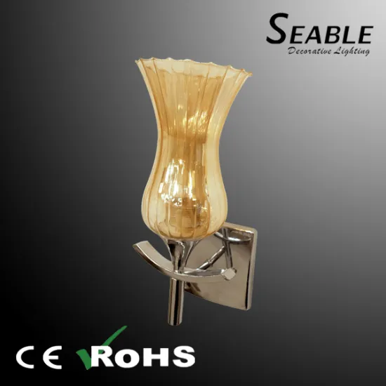 Iron and glass material dark brown color wall lamp light with E27 holder for home hotel shop