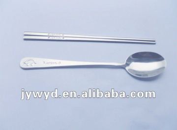 Hot sell korean style stainless steel chopsticks and spoon