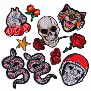 Wholesale Embroidered Patch - Skull Cherry Bowknot Patches for Clothing