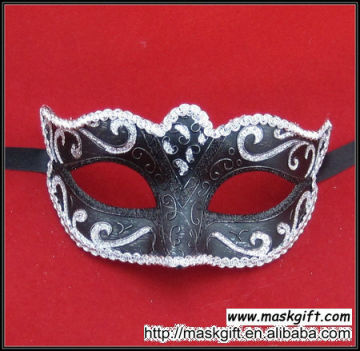 Wholesale High Quality Black And Silver Venetian Style Plastic Masquerade Masks