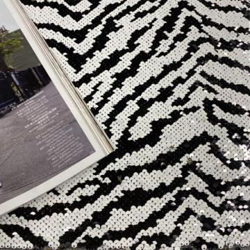 Marvellous ECG Sequin Design Poly Mesh Embroidery Fabric