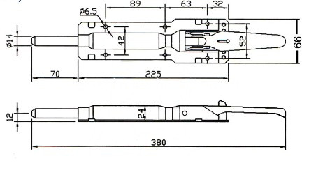 Locking Paddle Latch Steel GL-12120C