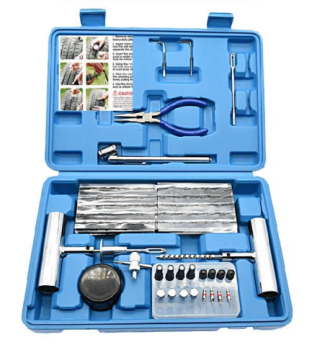 Car tire repair tool set with box
