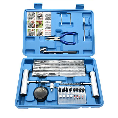 Car tire repair tool set with box