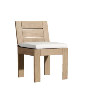 2024 High-Quality Teak Wooden Outdoor Garden Armless Dining Chair