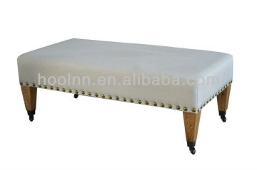 French-style Ottoman with neilheads HL067