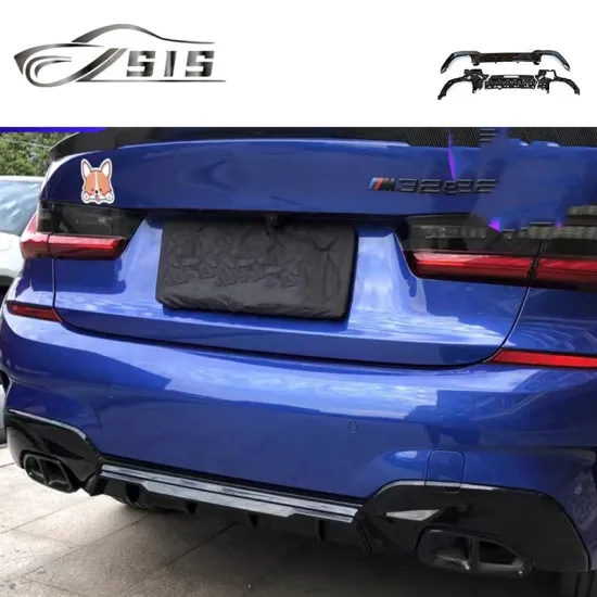 MP Style Rear Diffuser for 2020-2022 G20 3 Series 340i - Silver Black Glossy Bumper Lips Car Splitter