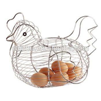 Storage Basket Metal Wire Egg Holder Iron Chicken