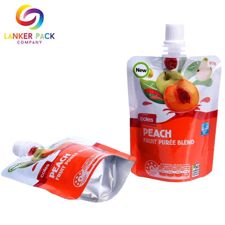 Food Grade Organic Baby Food Pouches With Spout