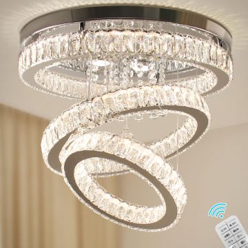 LED Kristallleuchter Flush Monting Ring Deckenleuchte mit Fernbedienung