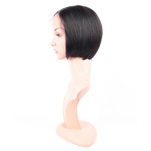 100%  HUMAN HAIR NATURAL COLOR SHORT LACE FRONT WIG