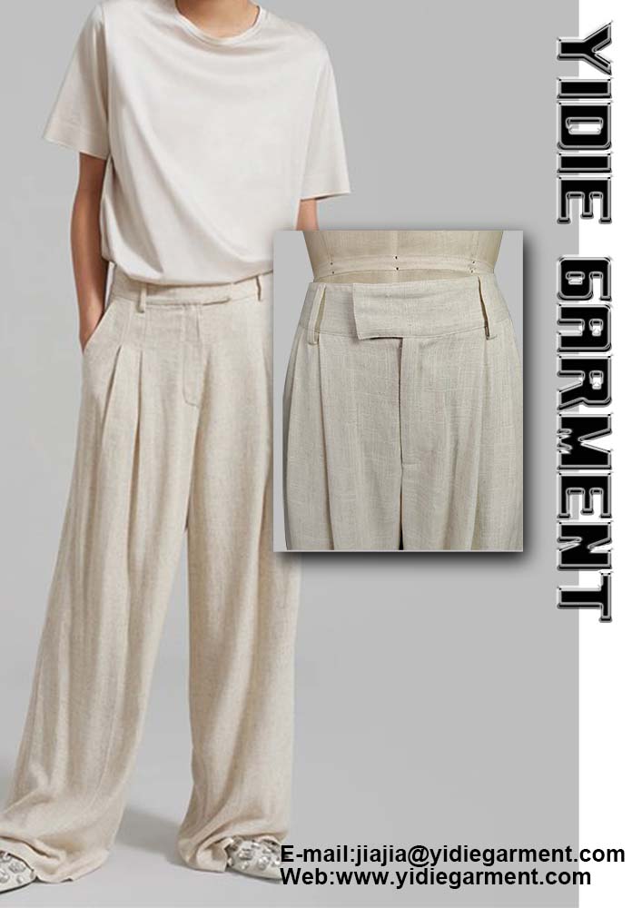 High Waisted Pleated Women Pants