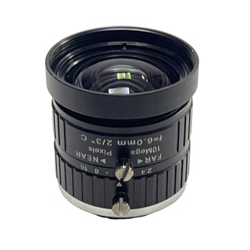 10 Megapixel Manual Iris Industrial Camera Lens 6mm 2/3\" F2.4 C Mount for Machine Vision