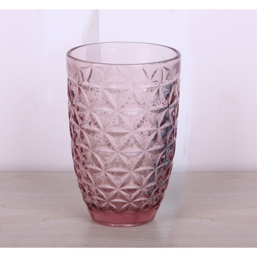 Vaso de cristal hecho a mano en color rosa