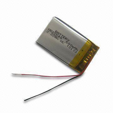 3.7V/600mAh Lithium Rechargeable Battery Pack for PDA/MP3 Player with 2.75V End Voltage