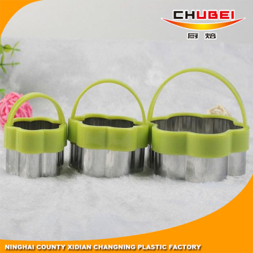 Top Rated Good Price Plastic Handle Stainless Steel Pastry Cutters for Kids,Set of 4