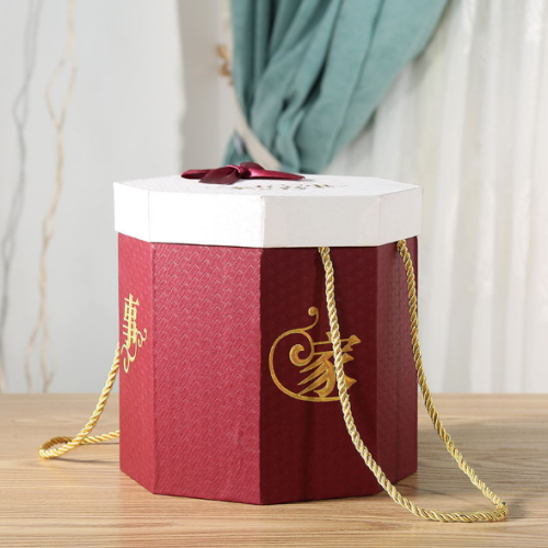 High End Octagon Gift Box with Twist Handle