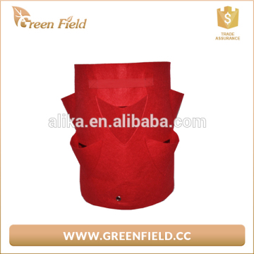 Red felt strawberry grow bag,wholesale felt fabric strawberry grow bag