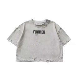 Terry Oversized Distressed Rip Tshirt Men