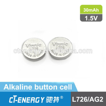 lowest price good quality button cell L726 1.5V AG2 led light battery