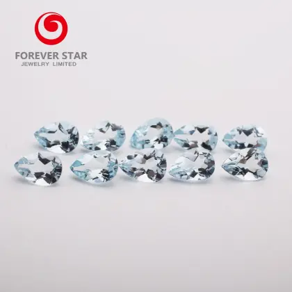 Natural gem stones Aquamarine, blue topaz Loose gemstone